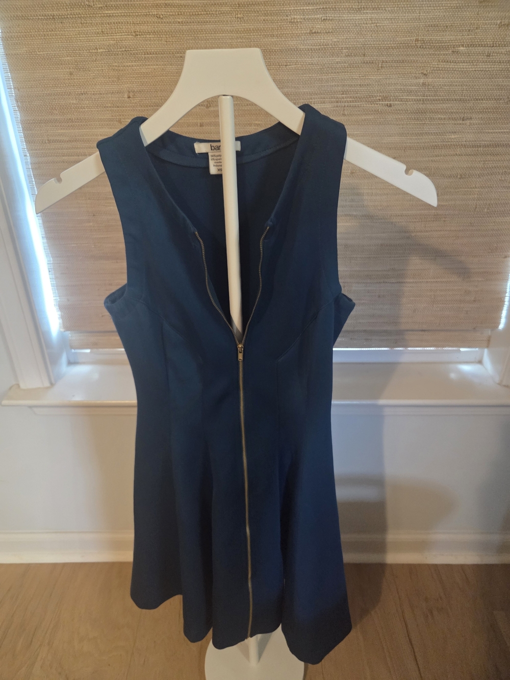 Bar III Blue-Green Zip-Front Fit & Flare Mini Dress
